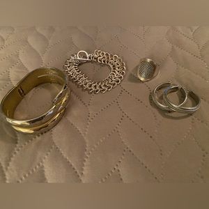Silver and gold tone costume jewelry set
